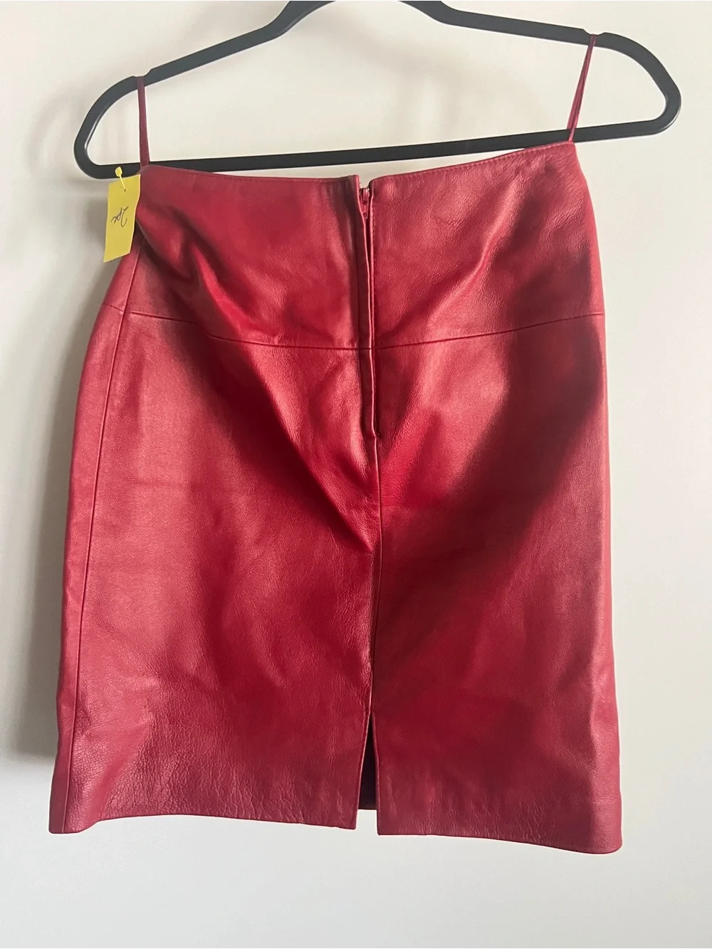 Vintage Newport News Red Leather Blazer and Skirt Set